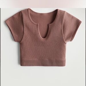 PacSun Mauve Ribbed Crop Top